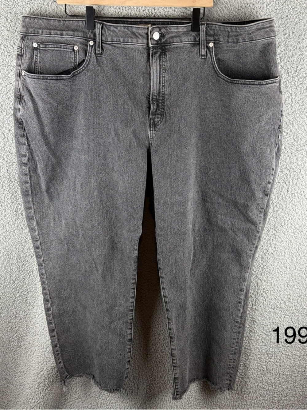 Madewell Women’s Curvy Perfect Vintage Straight-Leg Faded Gray Size 26W Cropped